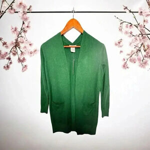 Sweet Romeo Sweater Women's Size XS Open Cardigan Green Long Sleeve w/ Pocket